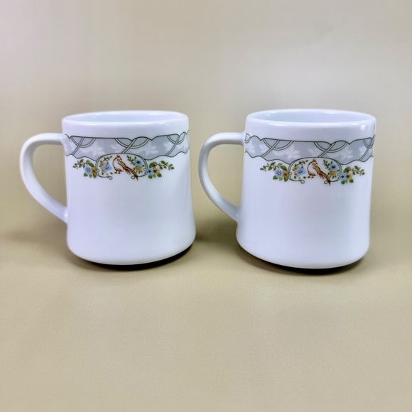 Vintage Schönwald Germany Mugs – Set of 2 | Bird & Vine Pattern | Fine Porcelain - Picture 10 of 10